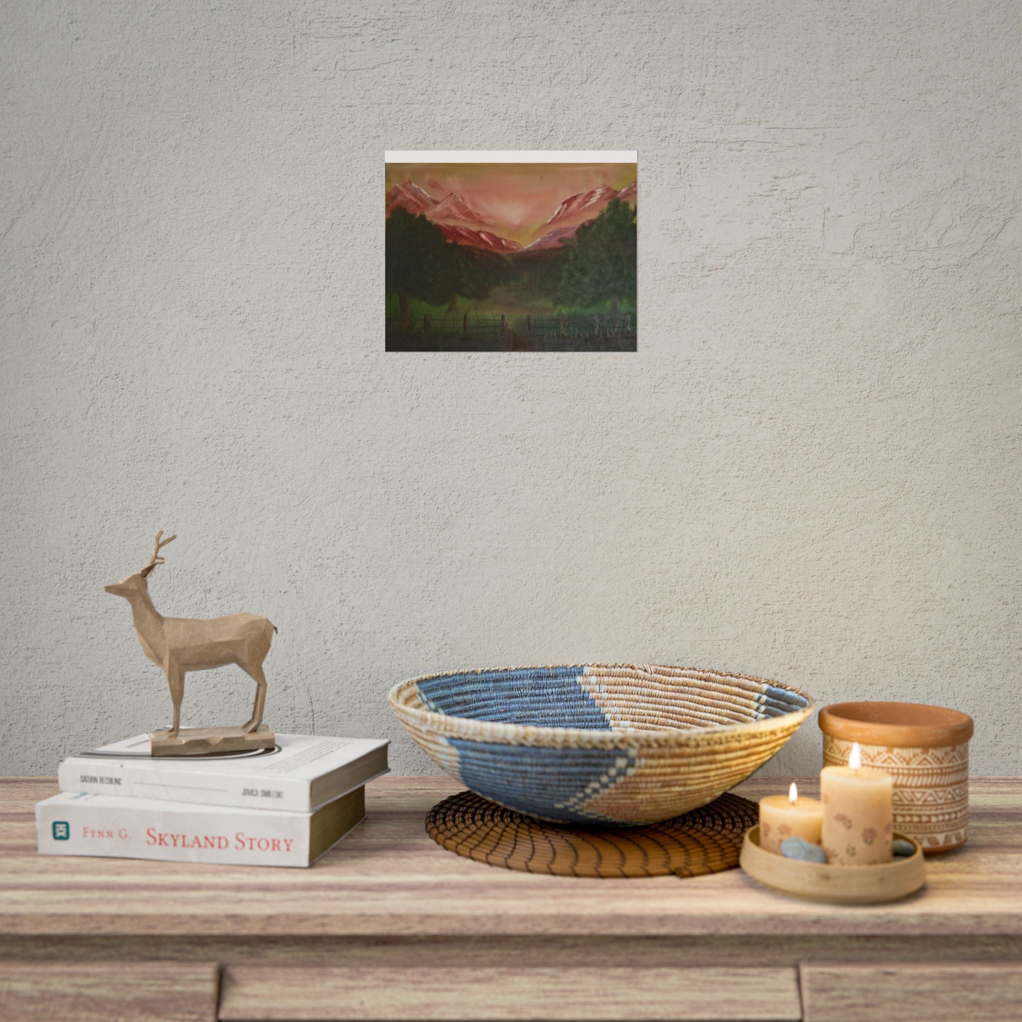 Mountain Sunset Landscape Poster — Rolled Art Print