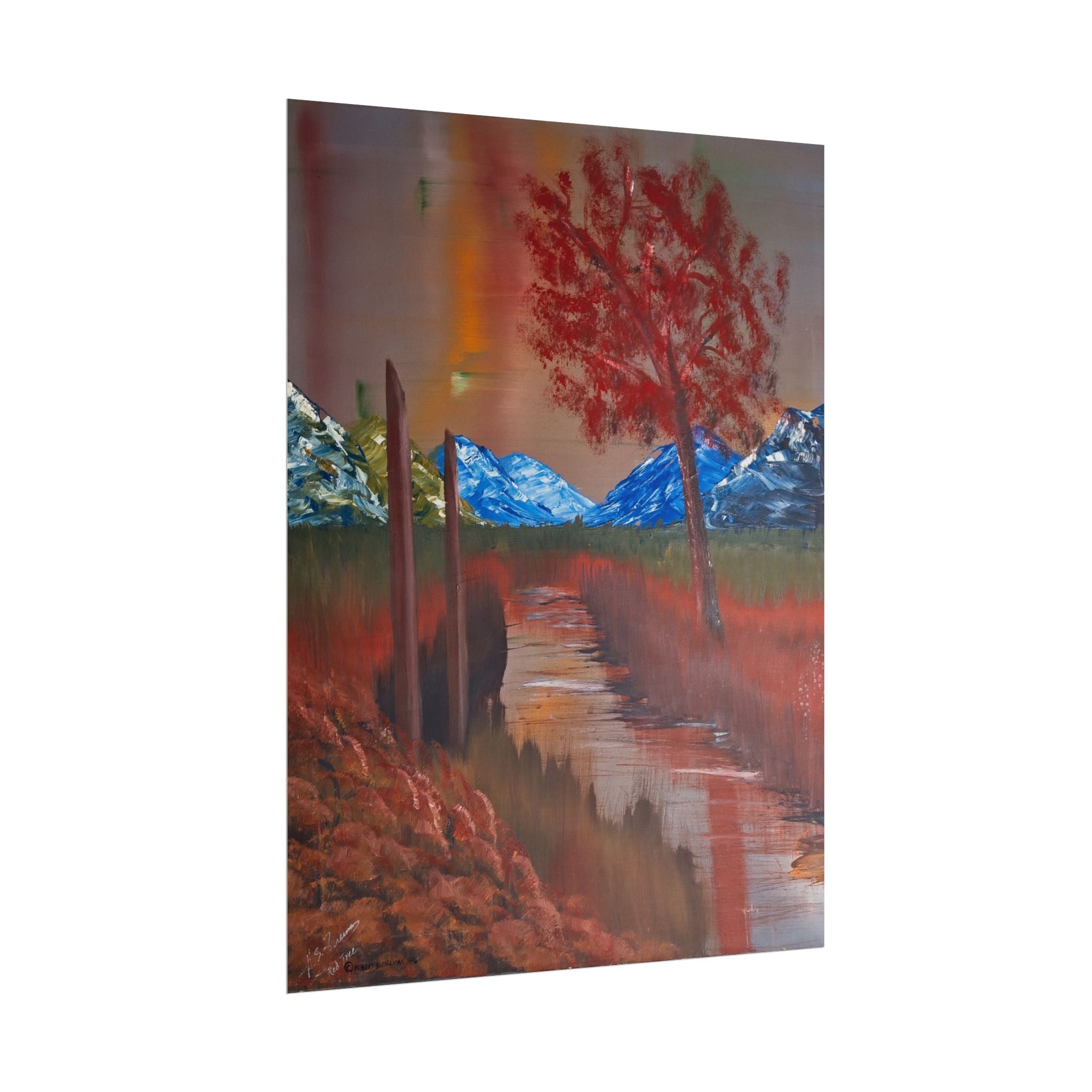 Autumn Mountain Stream Poster — Scenic Fall Landscape Wall Art