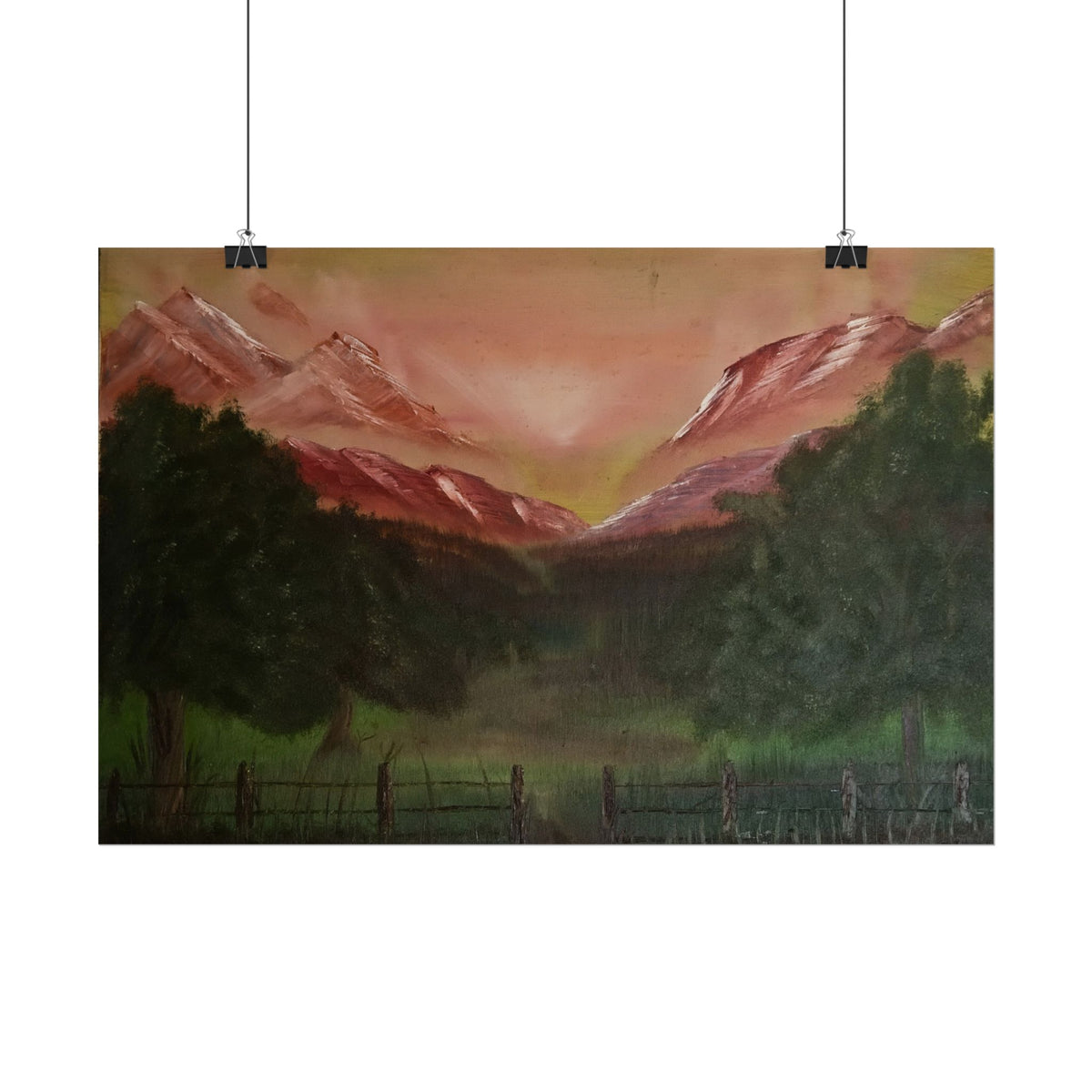Mountain Sunset Landscape Poster — Rolled Art Print
