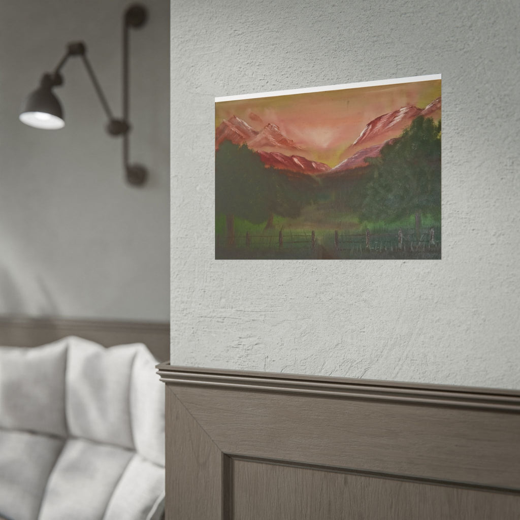 Mountain Sunset Landscape Poster — Rolled Art Print