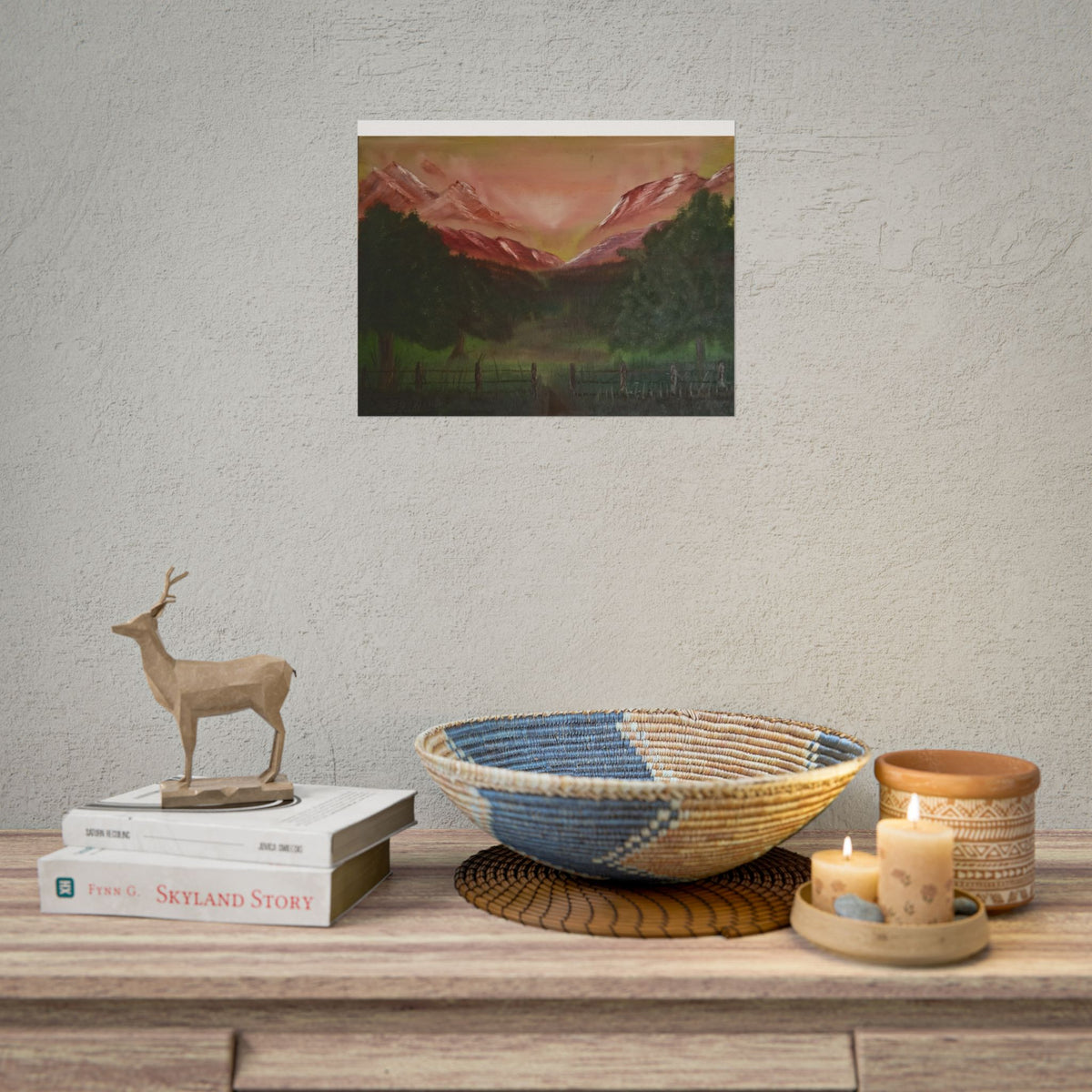 Mountain Sunset Landscape Poster — Rolled Art Print