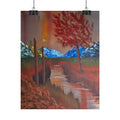 Autumn Mountain Stream Poster — Scenic Fall Landscape Wall Art