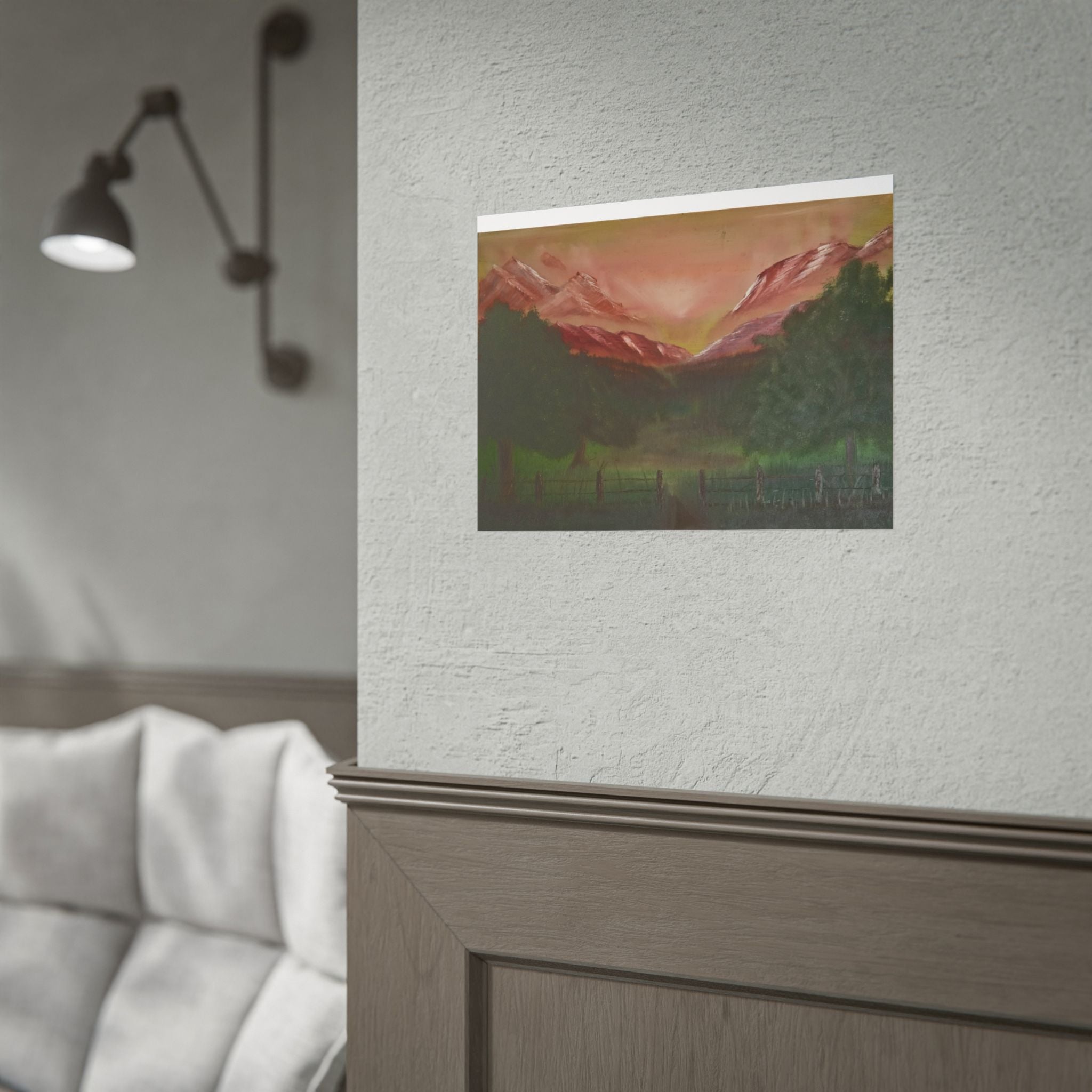 Mountain Sunset Landscape Poster — Rolled Art Print