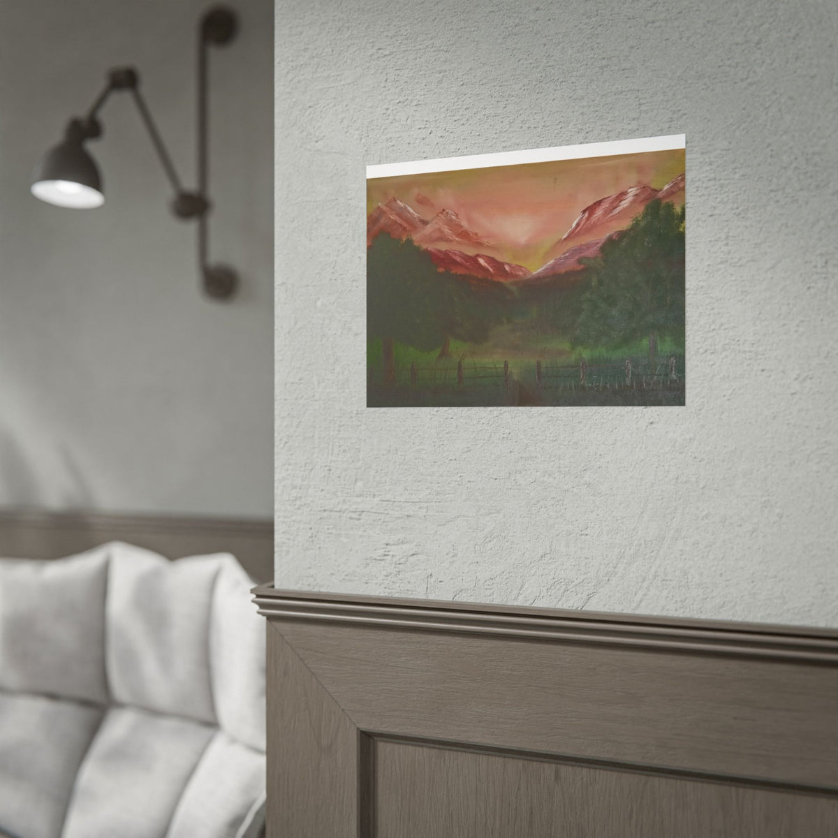 Mountain Sunset Landscape Poster — Rolled Art Print