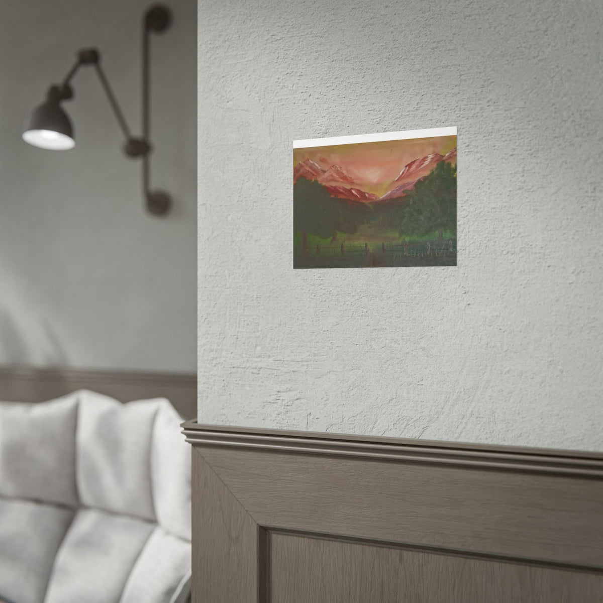 Mountain Sunset Landscape Poster — Rolled Art Print