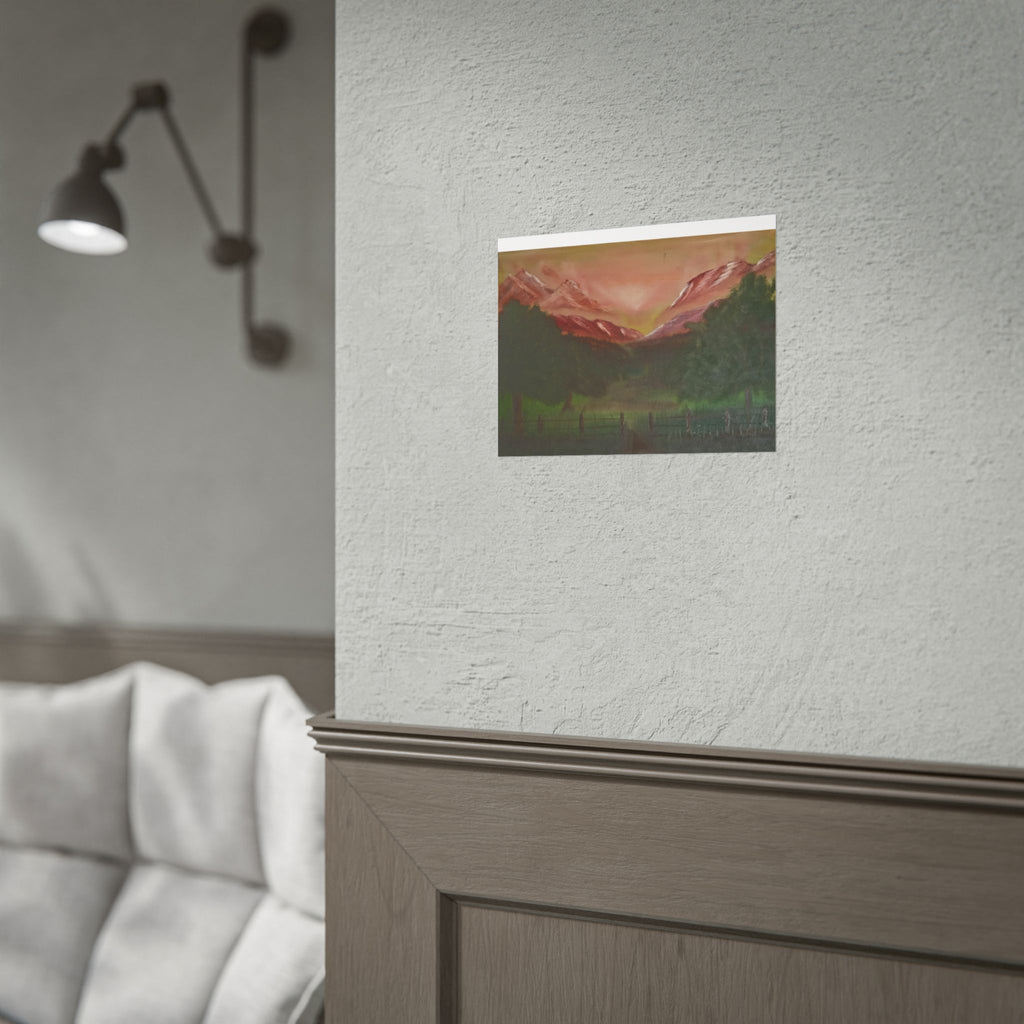 Mountain Sunset Landscape Poster — Rolled Art Print