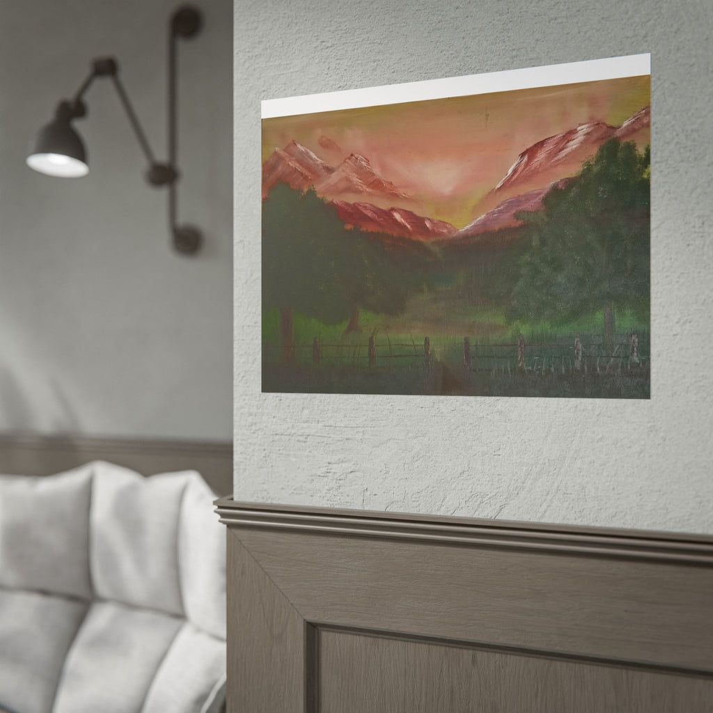 Mountain Sunset Landscape Poster — Rolled Art Print