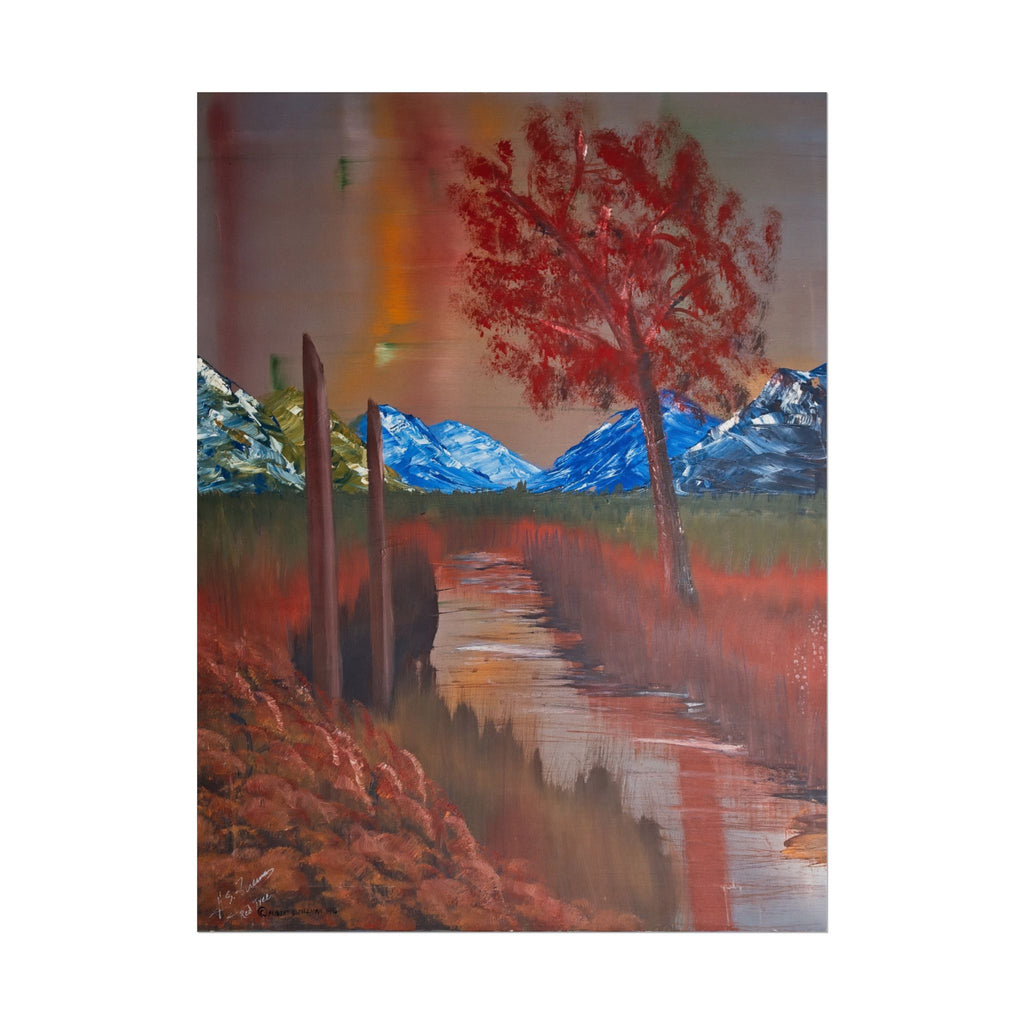 Autumn Mountain Stream Poster — Scenic Fall Landscape Wall Art