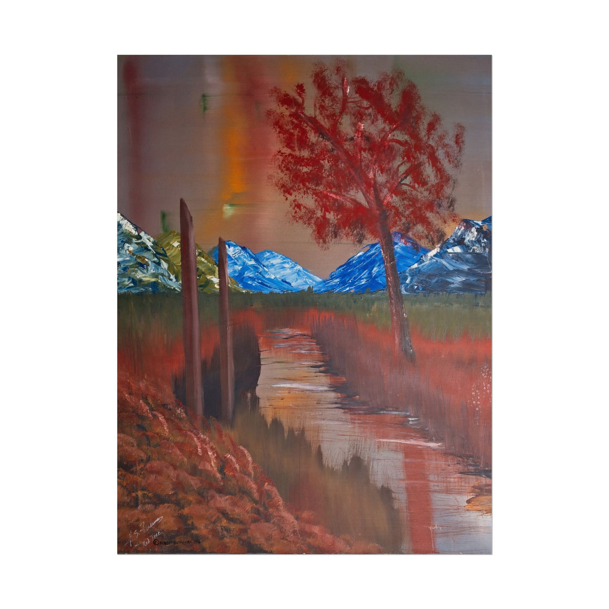 Autumn Mountain Stream Poster — Scenic Fall Landscape Wall Art