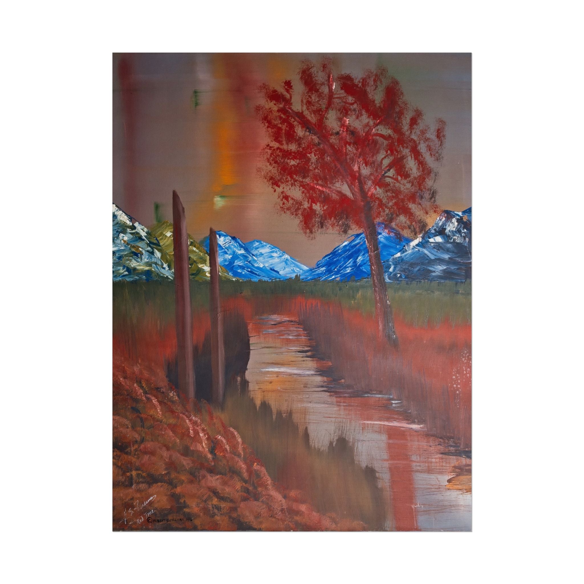 Autumn Mountain Stream Poster — Scenic Fall Landscape Wall Art