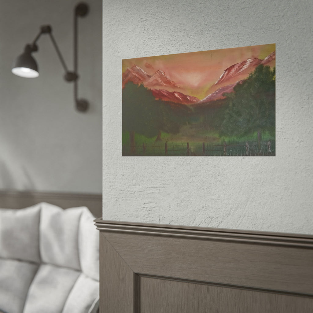 Mountain Sunset Landscape Poster — Rolled Art Print