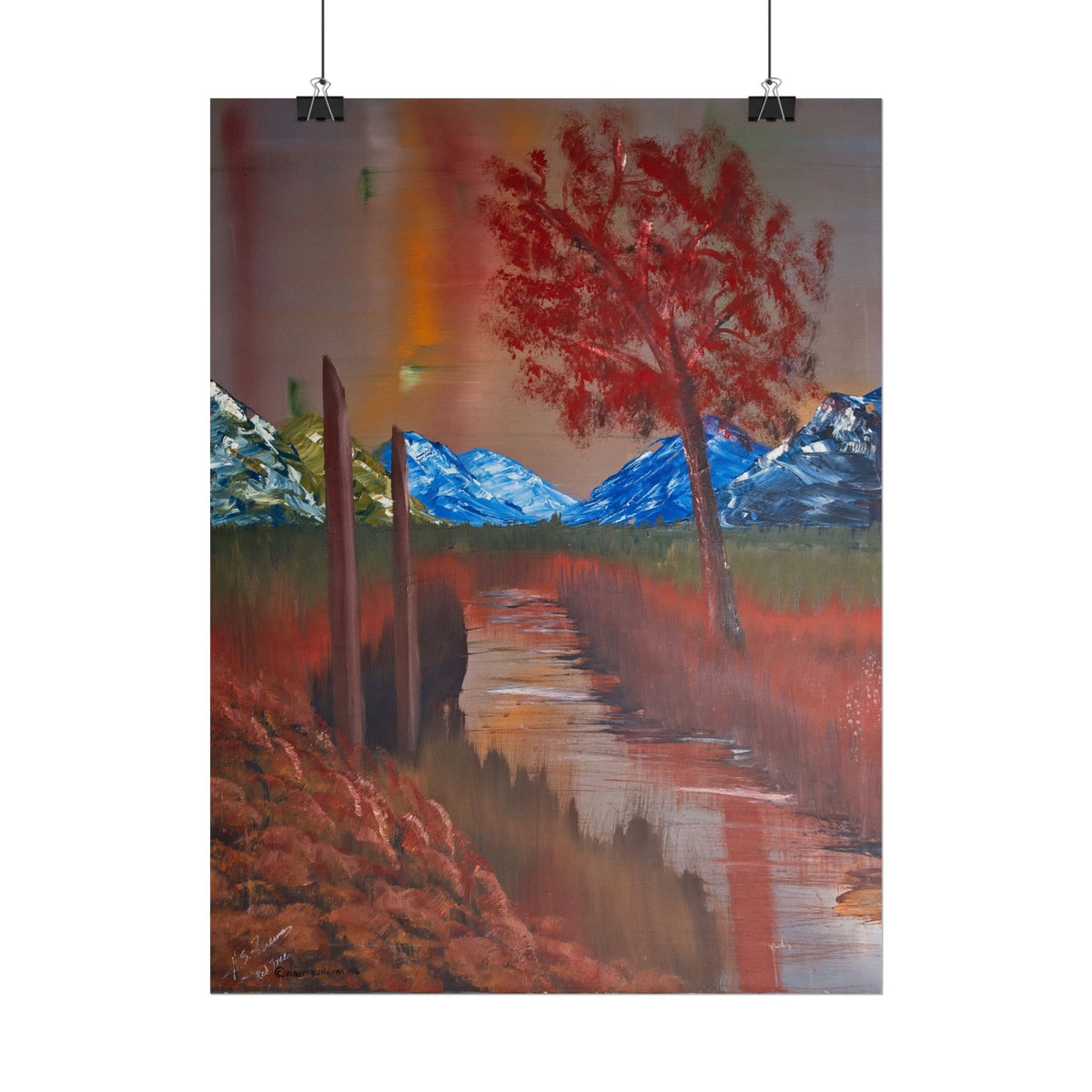 Autumn Mountain Stream Poster — Scenic Fall Landscape Wall Art